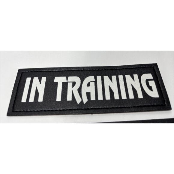 2 In Training Patches Hook Loop for Service Dog Collars Vests Harnesses Gear New - Picture 2 of 5